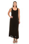 Plus Size Sleeveless Solid Acetate Long Maxi Dress
