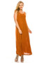 Plus Size Sleeveless Solid Acetate Long Maxi Dress