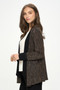 Glitter Nylon Long Sleeve Contrast Jacket