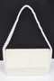 Hand Made Faux Pearl Bead Flap Shoulder Bag