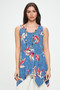 Plus Size Hit Shark Bite Hem Tank​​​
