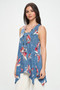Plus Size Hit Shark Bite Hem Tank​​​