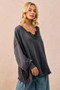 BiBi Mineral Washed French Terry Oversized Sweatshirt