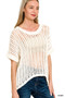 Zenana Fish Net Short Sleeve Crochet Knit Cover Up