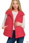 Zenana High Neck Zip-Up Vest Coat