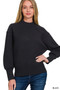 Zenana Viscose Mock Neck Exposed Seam Sweater