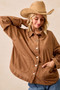 BiBi Corduroy Relaxed Fit Shacket with Back Pleat