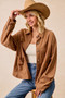 BiBi Corduroy Relaxed Fit Shacket with Back Pleat