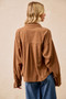 BiBi Corduroy Relaxed Fit Shacket with Back Pleat