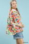 Umgee Mixed Floral Oversized Button Down Shirt