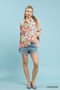 Umgee Mixed Floral Oversized Button Down Shirt