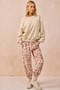 BiBi Floral Printed Twill Drawstring Pants With Elastic Band
