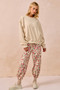 BiBi Floral Printed Twill Drawstring Pants With Elastic Band