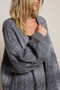 POL Distressed Cable-Knit Ombre Dying Cardigan