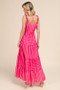 SO ME Stripe Tiered Maxi Dress with Colorful Chain Strap