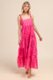 SO ME Stripe Tiered Maxi Dress with Colorful Chain Strap
