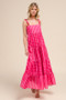 SO ME Stripe Tiered Maxi Dress with Colorful Chain Strap