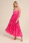 SO ME Stripe Tiered Maxi Dress with Colorful Chain Strap