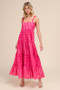 SO ME Stripe Tiered Maxi Dress with Colorful Chain Strap