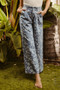 BiBi Floral Texture Wide Leg Jeans