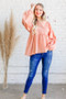 And The Why Textured V Neck Blouse Top