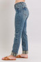 Judy Blue Full Size Mid Rise Vintage Wash Double Roll Cuff Boyfriend Jeans Plus Size