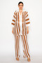 Sheer Stripe Polo Knit Pants Set​