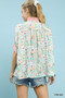 Umgee Jacquard Floral Print Button-Down Shirt