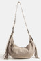 Fame Half Moon Fringe Buckle Strap Hobo Bag