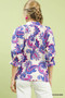 Umgee Paisley Print Button Front Blouse with Scallop Trim Detail
