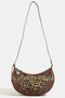 Fame Leopard Print Half Moon Shoulder Bag