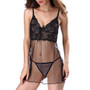 Women'S Lace Embroidery Sexy See-Through Temptation Sexy Lingerie Set V-Neck Sexy See-Through Bra And Panty Set Pajamas