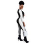 Women's Autumn and Winter Fashion Long Sleeve Contrast Jumpsuit