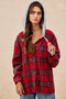 BiBi Brushed Plaid Hooded Jacket