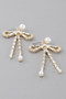 Crystal Pearl Ribbon Earrings