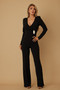 Oval Crystal Stone Wrap Jumpsuit