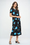 Bns Print Long Dress With Short Sleeve​​​​​​
