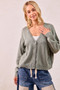 BiBi Washed Sweater V Neck Cardigan