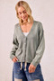 BiBi Washed Sweater V Neck Cardigan