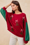 BiBi Christmas Theme Tree Embroidered Sweater