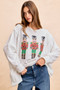BiBi Christmas Sequin Nutcrackers Embroidery Sweatshirt