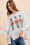 BiBi Christmas Sequin Nutcrackers Embroidery Sweatshirt
