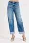 RISEN Slouchy Crop Barrel Cuffed Jeans