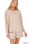 Zenana Soft Melange Long Sleeve Tee and Shorts Set