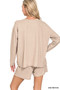 Zenana Soft Melange Long Sleeve Tee and Shorts Set