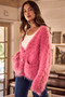 SO ME Soft Touch Hairy Loose Fit Cozy Sweater Cardigan