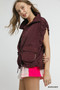 Umgee Drawstring Hem Nylon Vest with Pockets