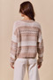 SO ME Variegated Stripe Textured Loose Fit Sweater