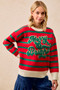 BiBi Christmas Theme Stripe Knit Top