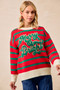 BiBi Christmas Theme Stripe Knit Top